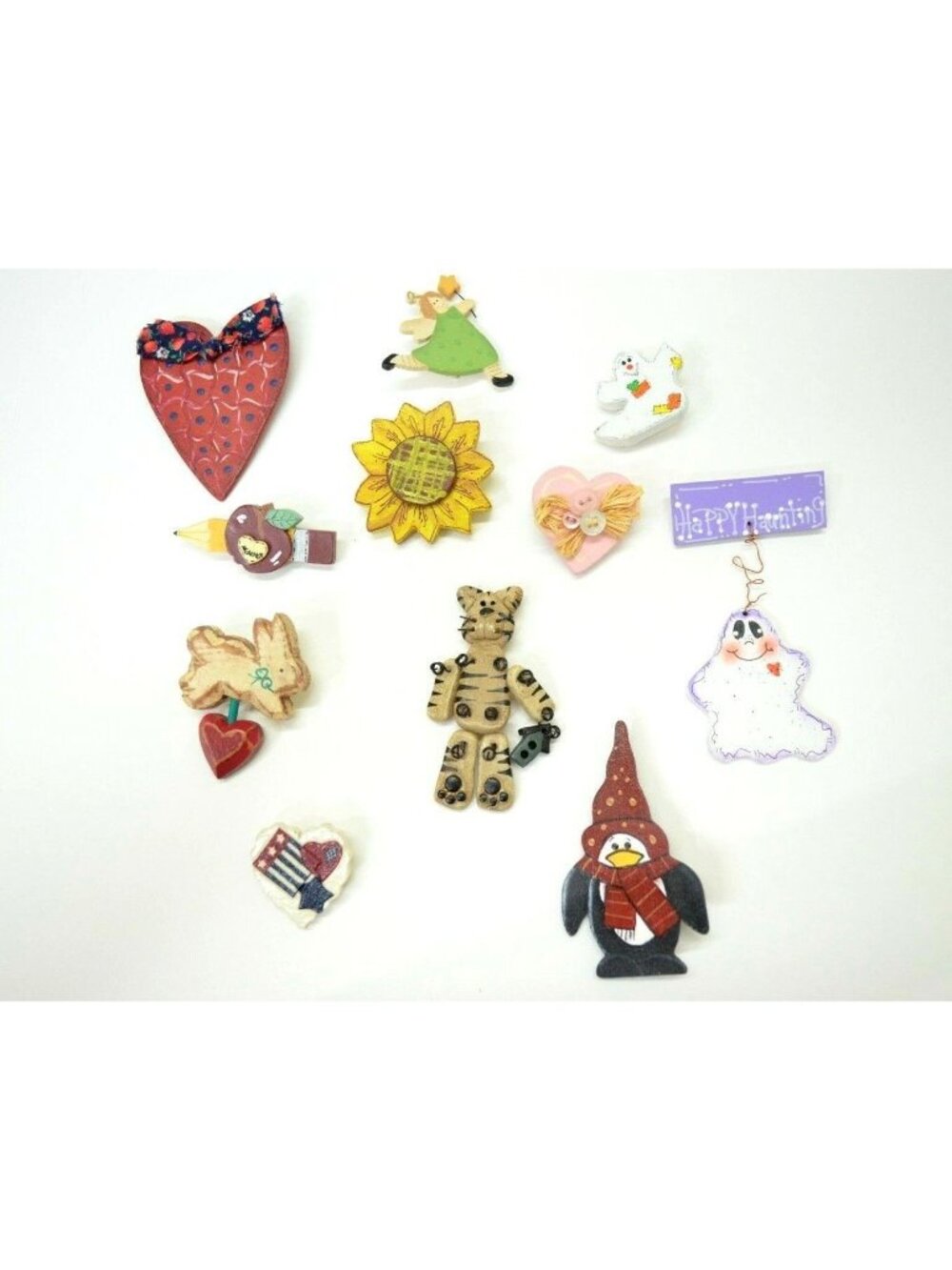 Wooden Brooch Lot Pins Various Random Themes Lapel Hat Bag Gear Collectibles